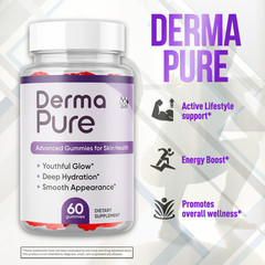 (5 Pack) Derma Pure Skin Health Gummys DermaPure Vitamin Supplement 300 Gummies