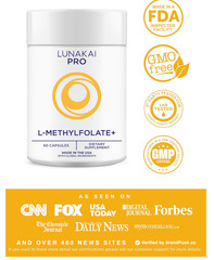 Lunakai L-metilfolato 5-MTHF 15 mg más metil B12, bran new, 60 pills, supplement