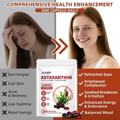 Astaxanthin 24mg | 250 Softgels | 250-Day Supply 250 Count (Pack of 1)