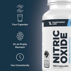 Nitric Oxide Booster with Arginine Nitrate Betaine Pine Bark Extract 120 Count
