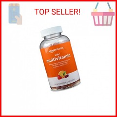 Amazon Basics Kids’ Multivitamin Gummies, Cherry, Strawberry & Orange Flavors, 1