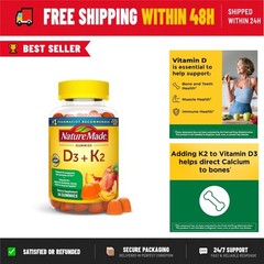 Nature Made Vitamin D3 K2 Gummies 5000 IU – Bone & Immune Support