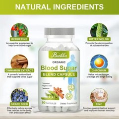 Blood Sugar Support Supplement Berberine & Cinnamon 20 Herbs Complex 90 Pills