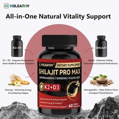 MAX HIILEATHY PRO Shilajit Supplements-Ashwagandha,Enhance