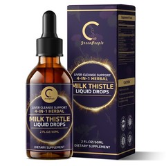 Liver Cleanse & Detox Drops MilkThistle 60,000 mg Milk Thistle Seed 2 FL.OZ