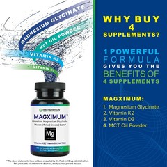 Trio Nutrition MagX Magnesium Glycinate, Vitamin D3, 120 Count (Pack of 1)