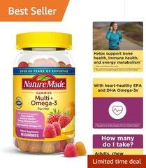 80 Count Multi-Flavor Women’s Gummy Vitamins with Omega-3 for Immune Support