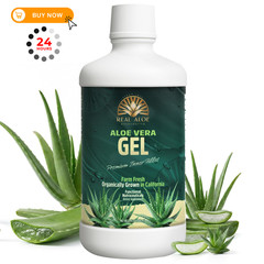 Real Aloe Super Gel (32 fl oz) | Organic 32 Fl Oz (Pack of 1), No Color