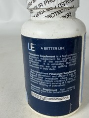 High Potency 1020 mg Potassium Supplement for Muscle, Brain 120veg Caps 12/2029
