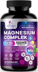Magnesium Complex Supplement – 500 mg Per 60 Count (Pack of 1)