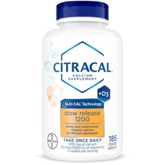 Citracal Slow Release- Calcium 1200 mg with 185 Count (Pack of 1), White