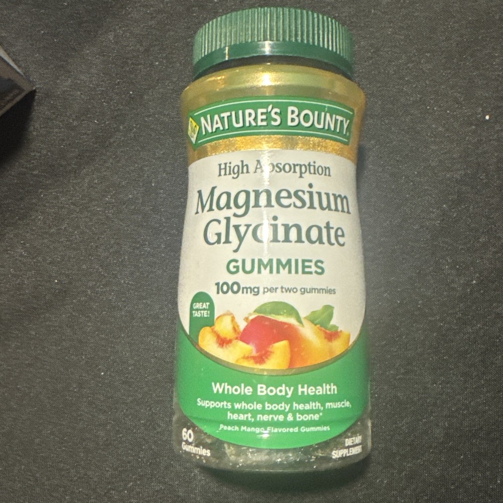 Nature’s Bounty High Absorption Magnesium Glycinate 60 Count Bottle Exp 06/2027