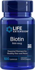 Biotin, 600 mcg, 100 capsules