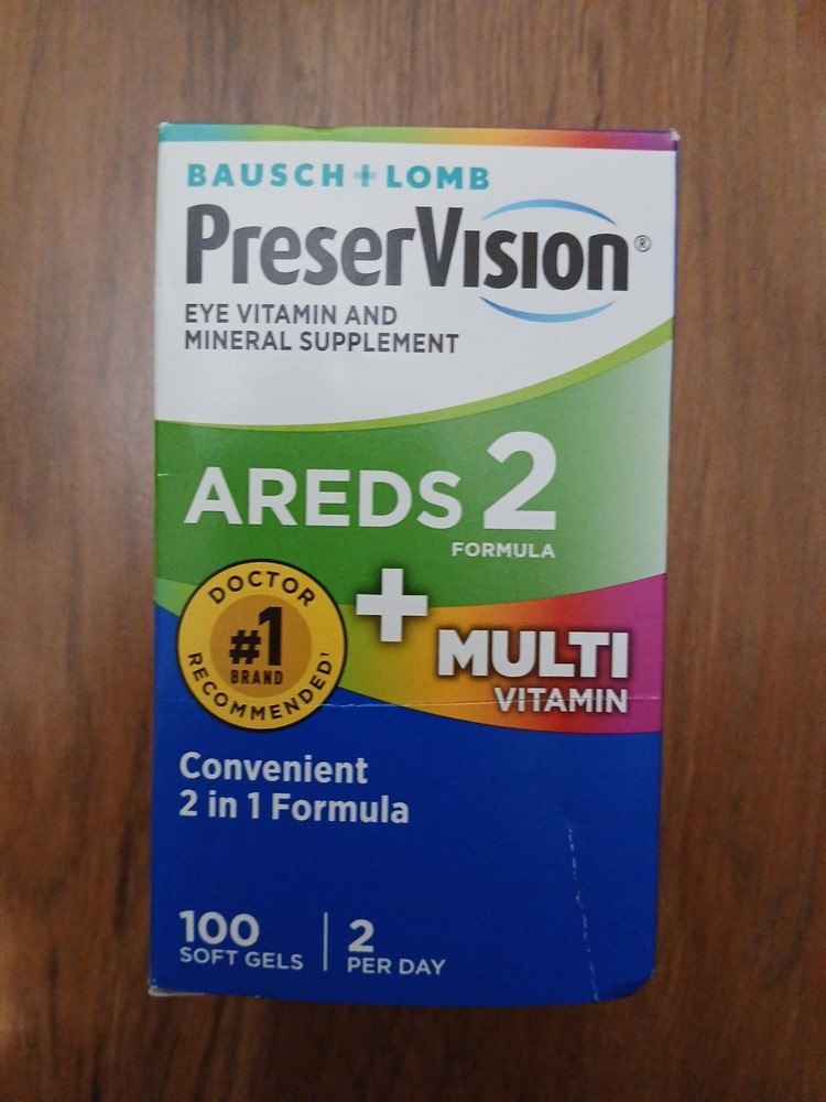 PreserVision AREDS 2 Formula + Multivitamin 100 Soft Gels Bausch Lomb Exp 11/27+