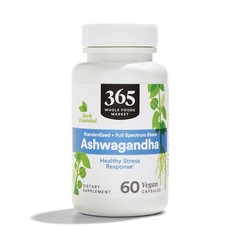 (2 Pack) 365 By Whole Foods Market, Ashwagandha, 60 Count BB 01/12/2028