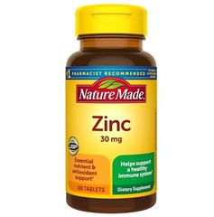 Nature Made Zinc 30mg, Dietary Supplement Immune Support 100 Tablets