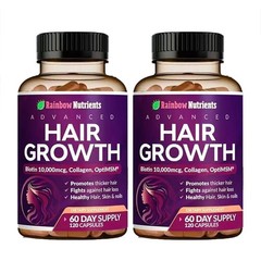 3PCS Rainbow Nutrients ADVANCED Hair Growth Vitamins – Biotin 10,000mcg,Collagen