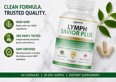 Lymph Savior Plus Immune & Lymphatic Support Supplement -60 Capsules | 5 Bottles
