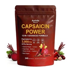 Capsaicin Softgels,auri Cayenne Pepper softgels， with Vitamin E, D3+K2, Grape Se