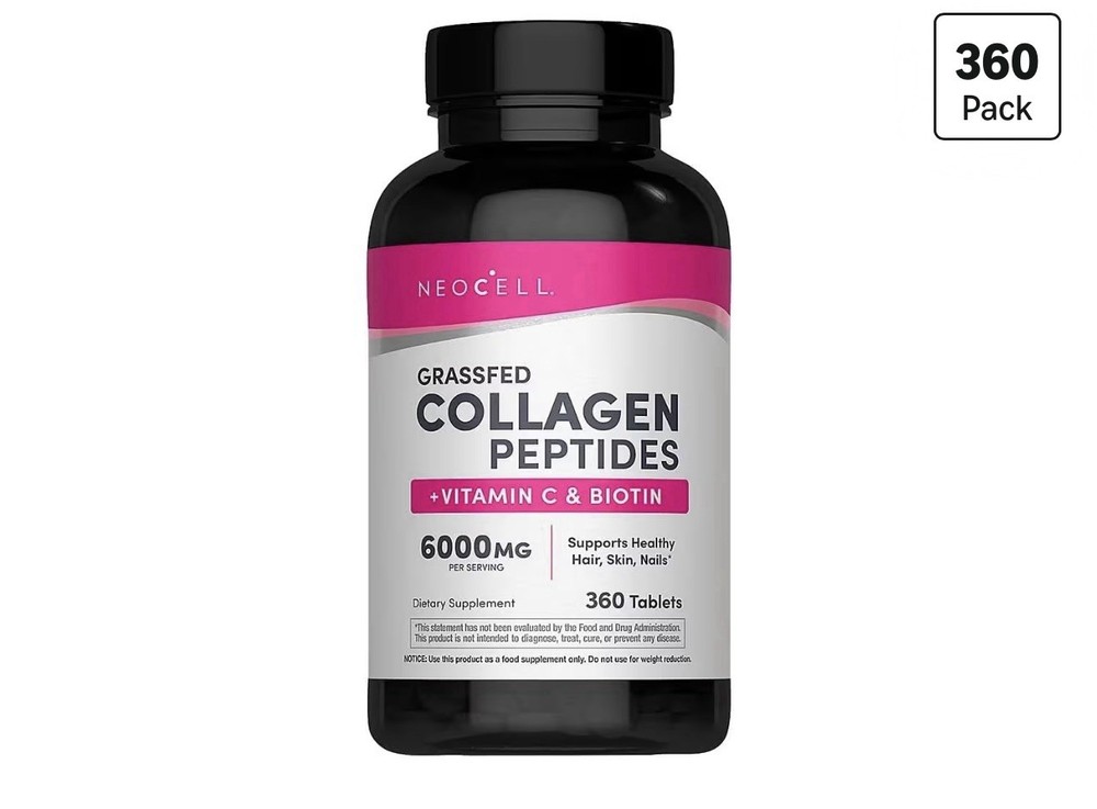 NeoCell Grassfed Collagen Peptides 6000mg Vitamin C Biotin 360 Caplets