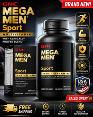 Men’s Sport Multivitamin Supplement – Daily Energy & Wellness Support – 180 Tab