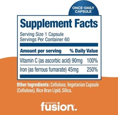 Bariatric Fusion Iron Supplement 45mg with Vitamin C | 1 Per Day | Vitamins f