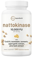 Nattokinase 10,000 FU Per Serving (Natural Natto Extract), 240 Vegetarian Cap…