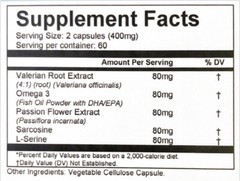 PASSION FLOWER, VALERIAN ROOT, 120 Capsules Depression relief, Stress Relief.