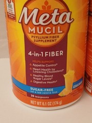 TWO Metamucil 4-in-1 Fiber Sugar-Free Supplement (Orange) 6.1 OZ Each Exp: 2029
