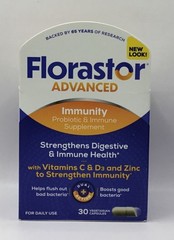 EXP 7/26 Florastor ADVANCED IMMUNITY Probiotic & Immune supplement 30Ct Exp 7/26