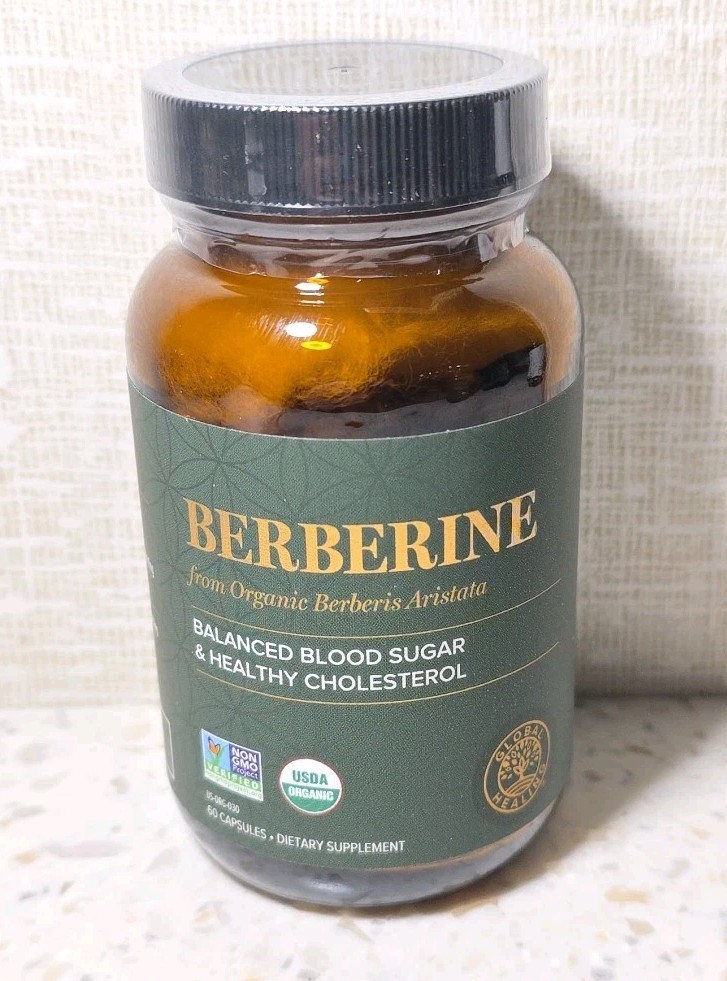 Global Healing Berberine Blood Sugar & Cholesterol Support 60 Capsules 07/2027+