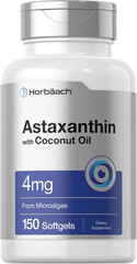 Astaxanthin 4Mg Softgels | 150 Count | w/ Coconut Oil | Non-GMO Gluten Soy Free