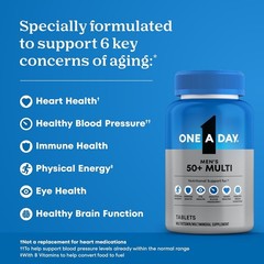 One A Day Men’s 50 Plus Healthy Advantage Multivitamin 100 Tablets Mint Blue