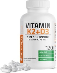 Bronson Vitamin K2 (MK7) with D3 Supplement Non-GMO 120 Count (Pack of 1)