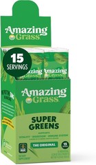 Amazing Grass Super Greens On-The-Go, 15 Packets, Organic Superfood, Travel Size
