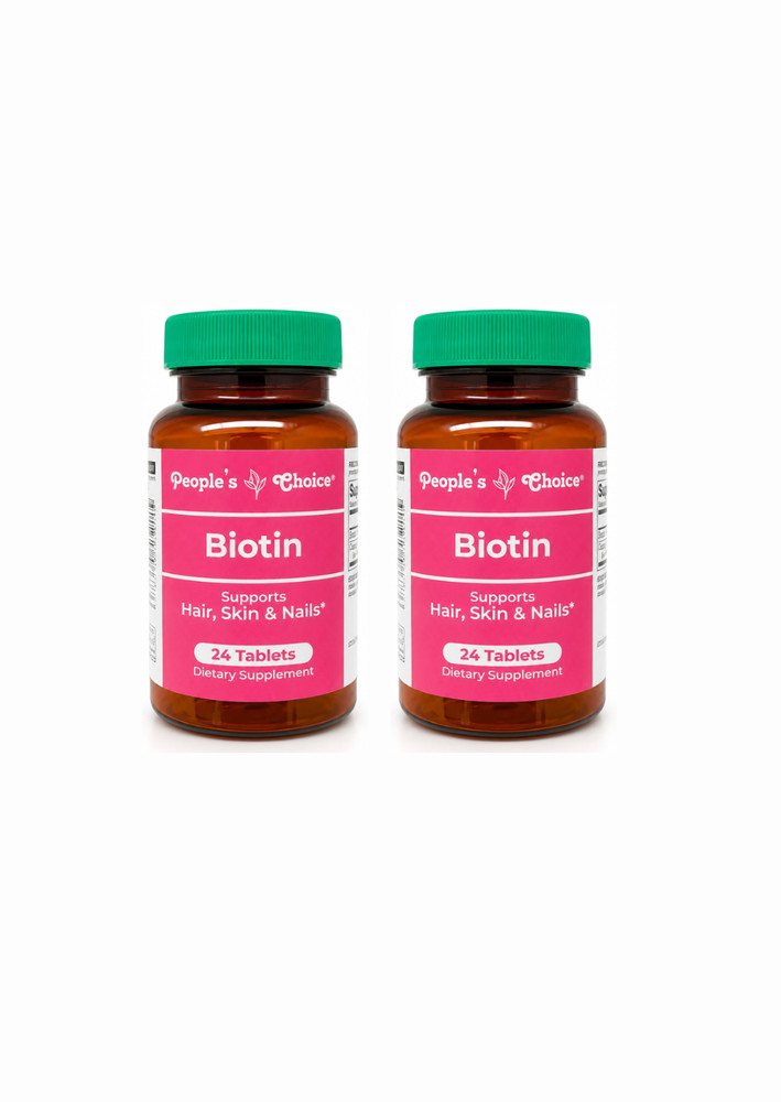 People’s Choice Biotin 24 Tablets 2 Pack Hair Skin & Nails Support