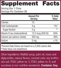 Bariatric Advantage Calcium Citrate Chewy Bites 90 Count Sugar Free Supplement