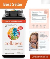 Collagen + Biotin Tablets – Boost Hair Growth & Joint Health – 390 Count