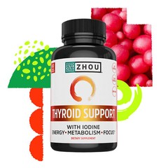 Zhou Nutrition Thyroid Support with Iodine- 60 Veggie Capsules