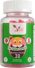 VED Calcium Gummies Kids,15 Day Supply, Natural Strawberry Flavour, 30 gummy