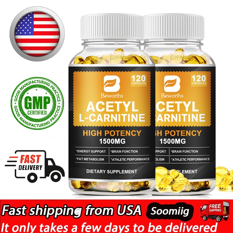 2 Packs Acetyl L-Carnitine 1500mg Fat Burner Energy Support Nervous System