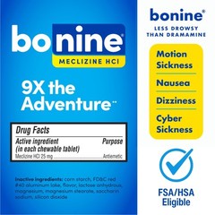 Bonine Non-Drowsy Motion Sickness Relief – 32 Chewable Tablets with Meclizine…
