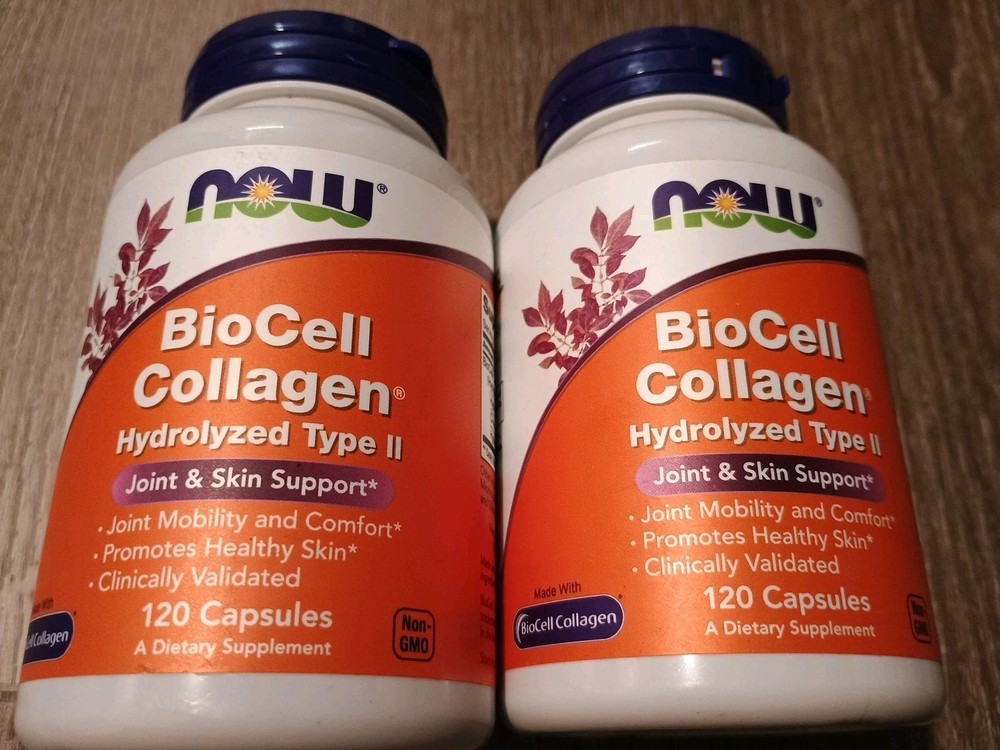 2 Pack NOW Foods BioCell Collagen Hydrolyzed Type II – 120 Capsule