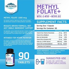 Double Strength Bioactive Methyl Folate & B12 Complex – 3 Month Supply, Max Resu