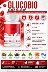 (2 Pack) Gluco Bio Blood Sugar Balance Pills, GlucoBio Heart Health 120 Capsules