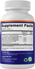 Vitamatic Turmeric Curcumin 3000mg 10:1 Supplement 120 Veg Capsules