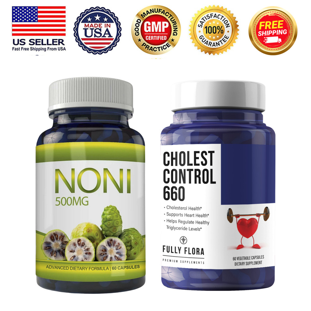Noni Fruit 500mg Immune Support & Cholesterol Support Heart Supplement 60 Caps
