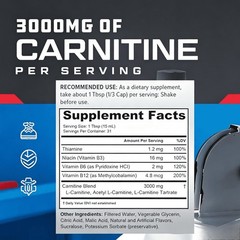 Cutler Nutrition Liquid Carnitine 3000–3g Blend,Energy & Recovery, Sweet Orange