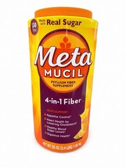 Metamucil 4 in 1 Fiber Supplement Real Sugar Orange Powder 3.4lbs 05/2026