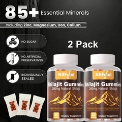 Shilajit Gummies Max Strength | Pure 100% Authentic Himalayan Origin 2 Bottles